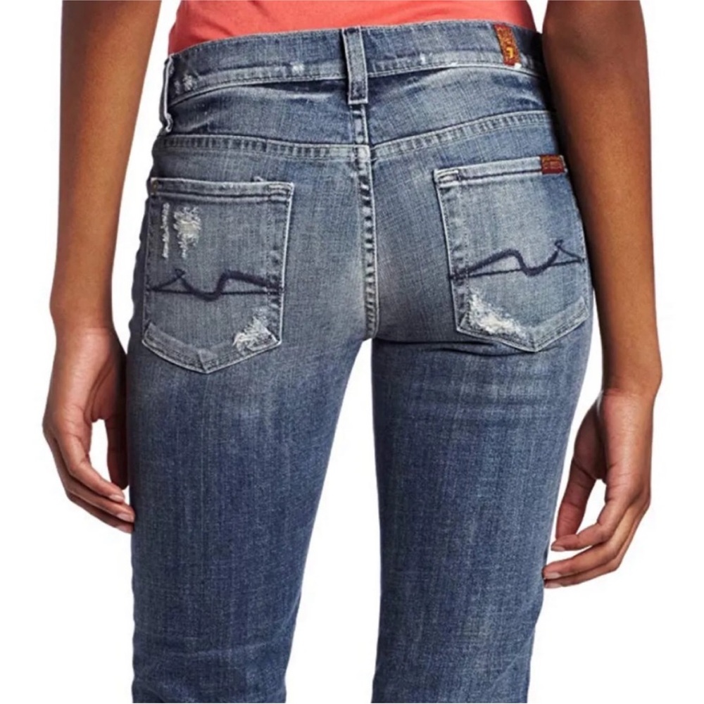 RARE! 7 For All Mankind Original Vintage Bootcut Jeans 30 Nakita Destroyed